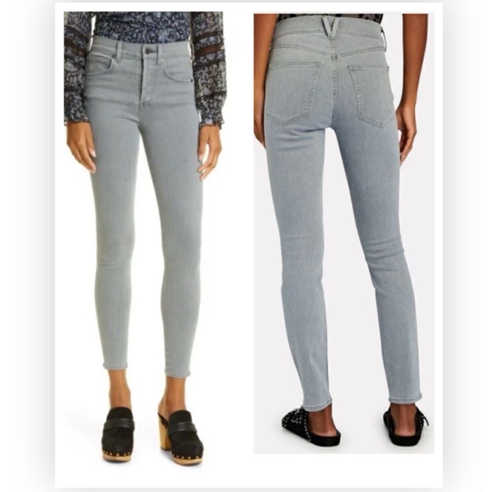 Veronica Beard Jeans Debbie High Rise Skinny Grey Jeans Size 24 NWT $278